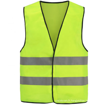 Gilet de sécurité réfléchissant jaune en fil de rayons X en PVC